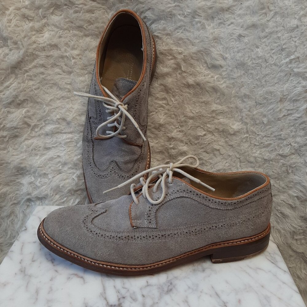 VTG The Frye Company Men’s Charcoal Gray Suede Leather Oxford Dress Shoes 9.5D